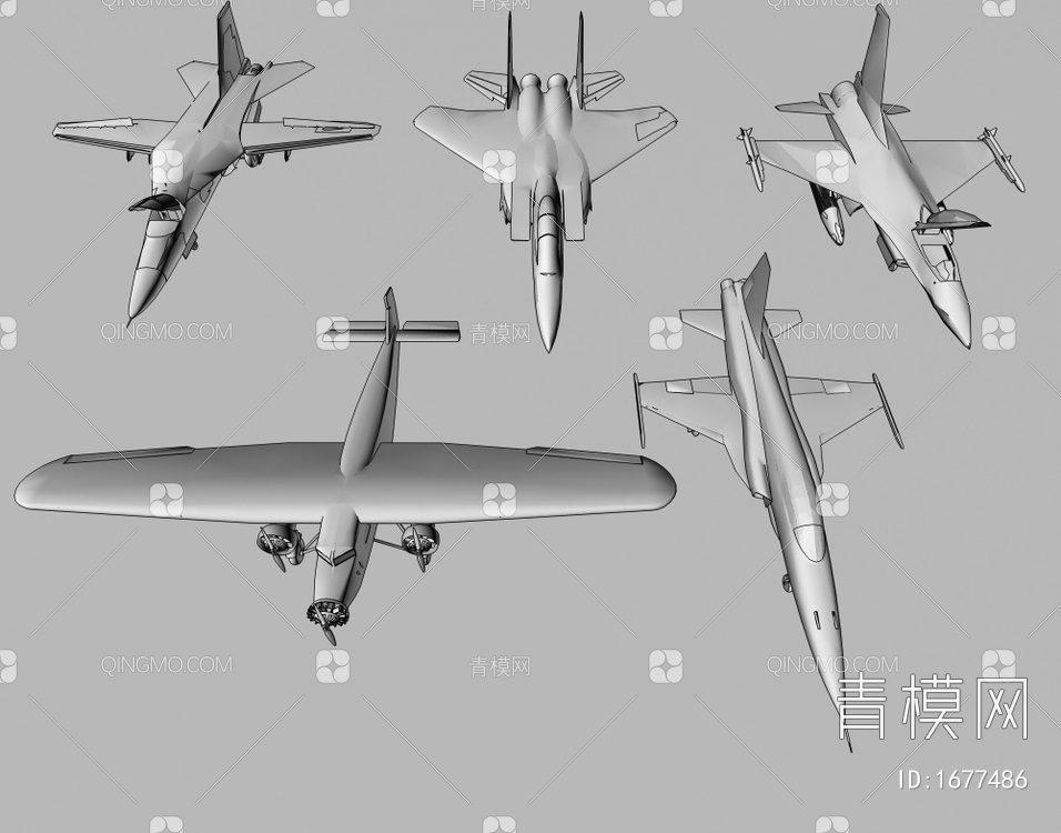军事飞机3D模型下载【ID:1677486】