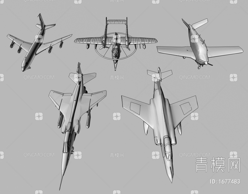 军事飞机3D模型下载【ID:1677483】