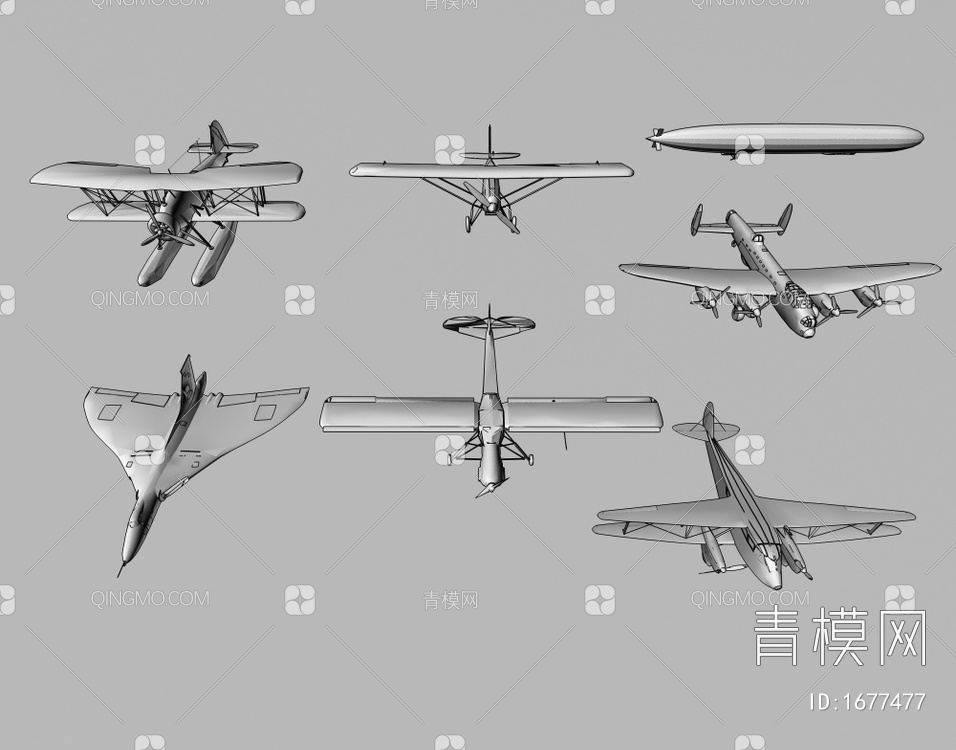 军事飞机3D模型下载【ID:1677477】