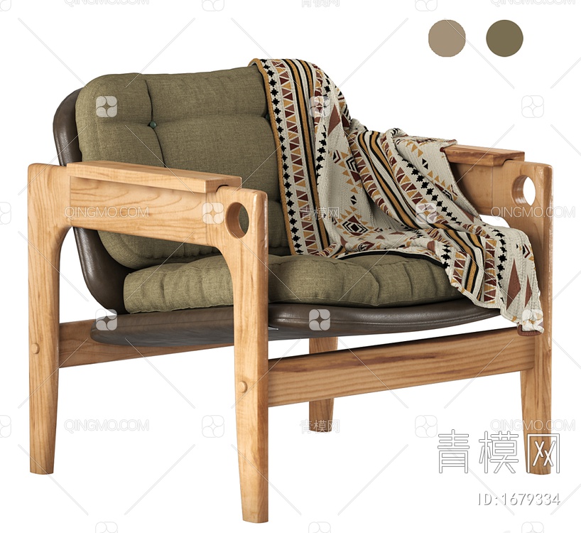 雷纳塔扶手椅3D模型下载【ID:1679334】