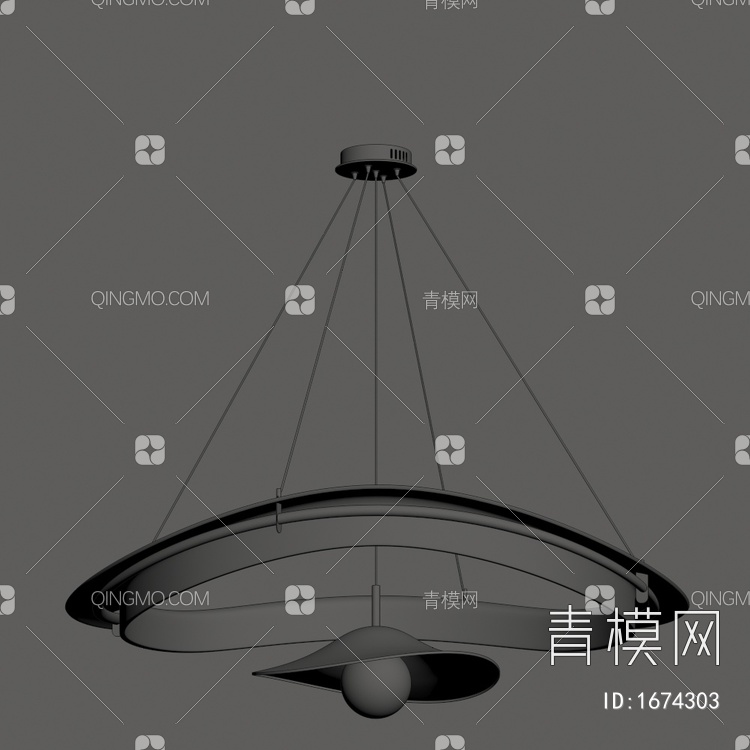 玻璃吊灯 大厅吊灯3D模型下载【ID:1674303】