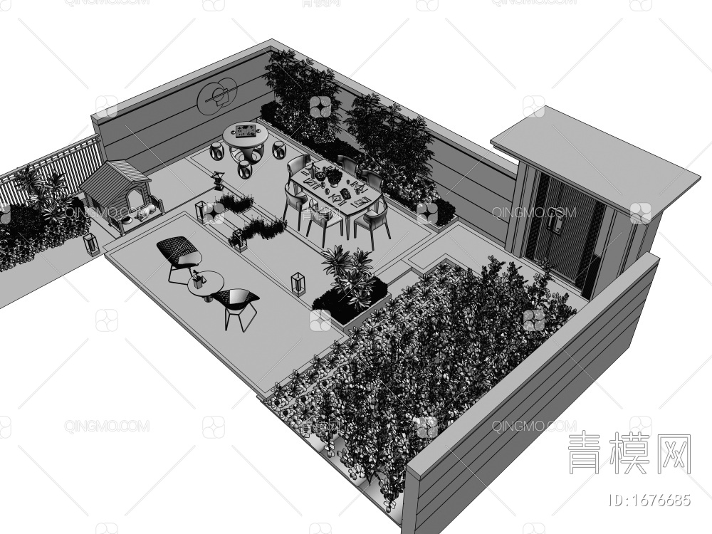 庭院景观3D模型下载【ID:1676685】