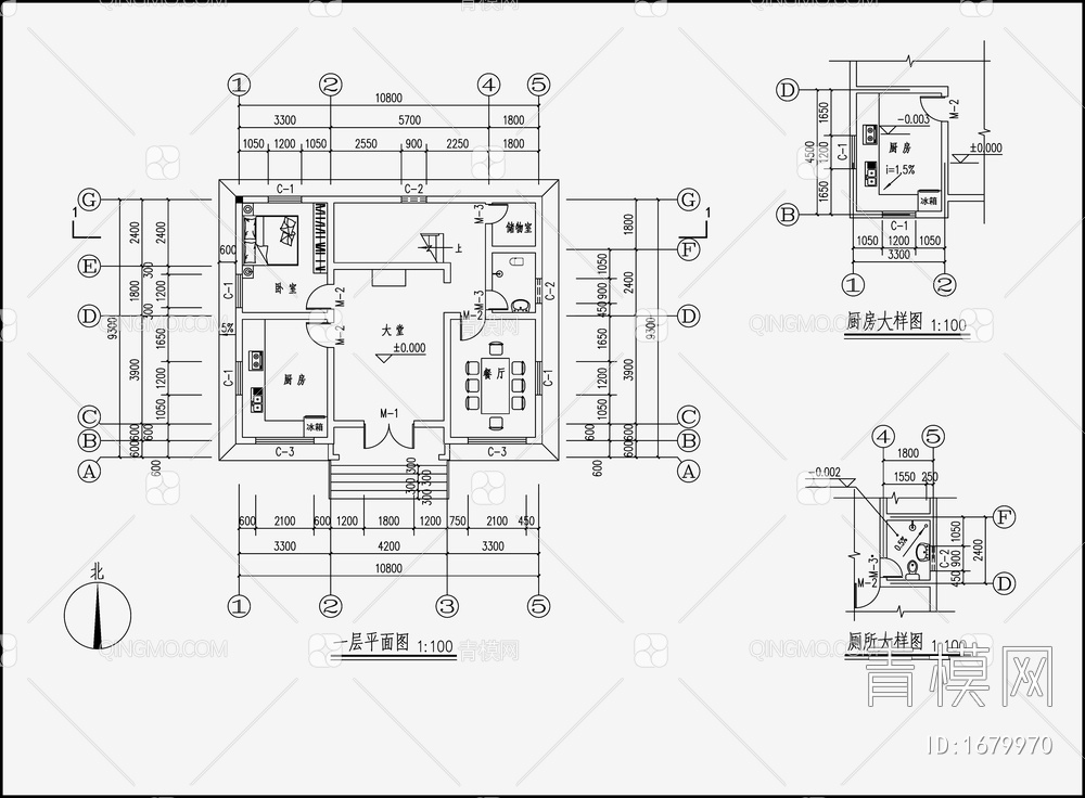 别墅住宅建筑 施工图【ID:1679970】