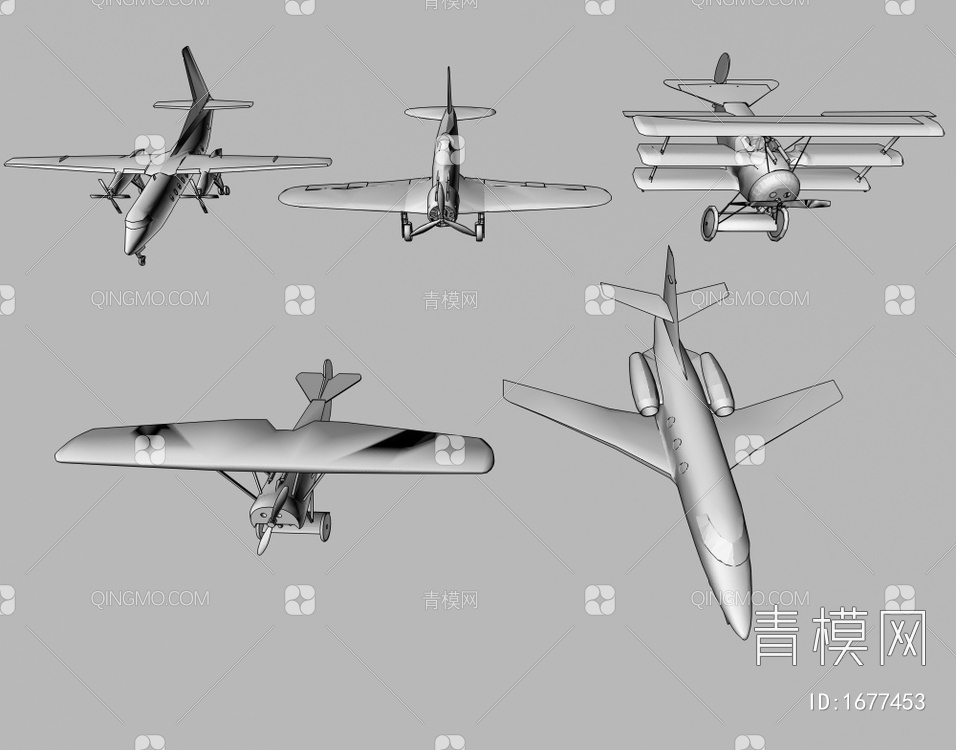 军事飞机3D模型下载【ID:1677453】