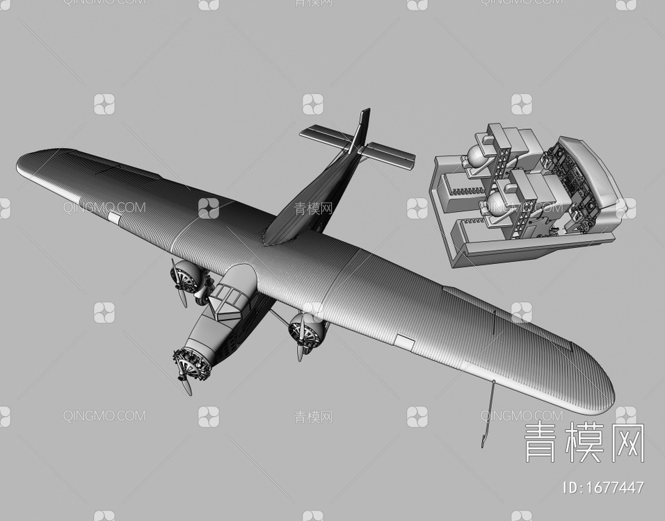 军事飞机3D模型下载【ID:1677447】