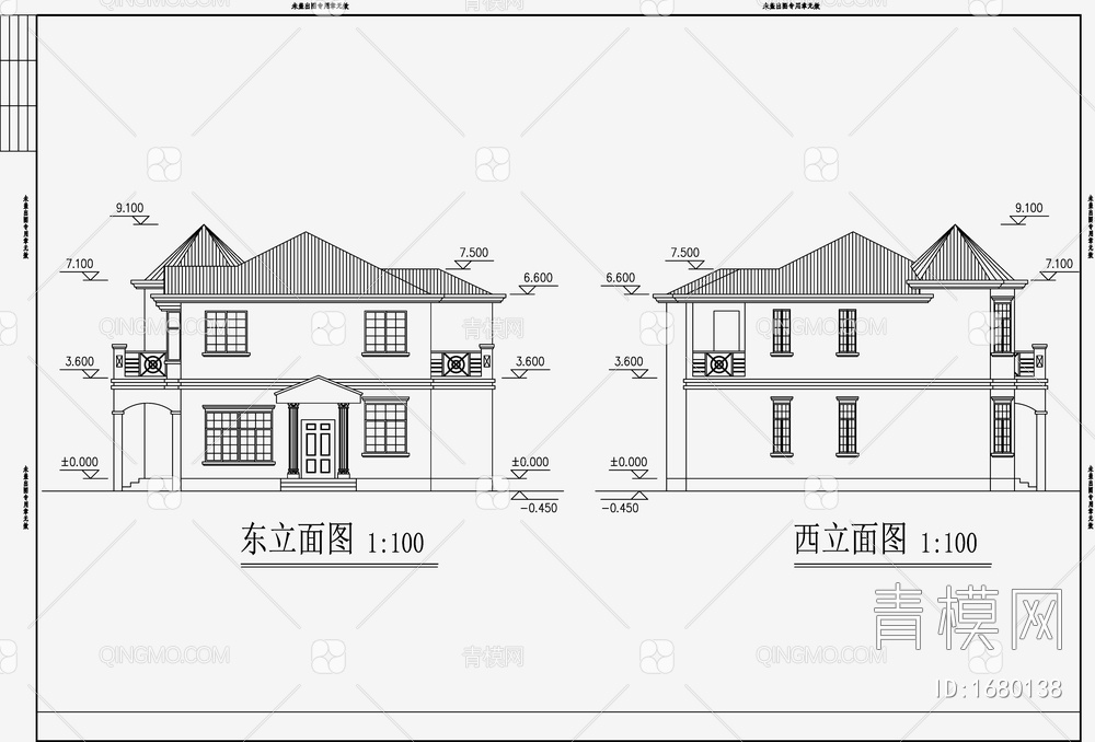 别墅住宅建筑 施工图【ID:1680138】