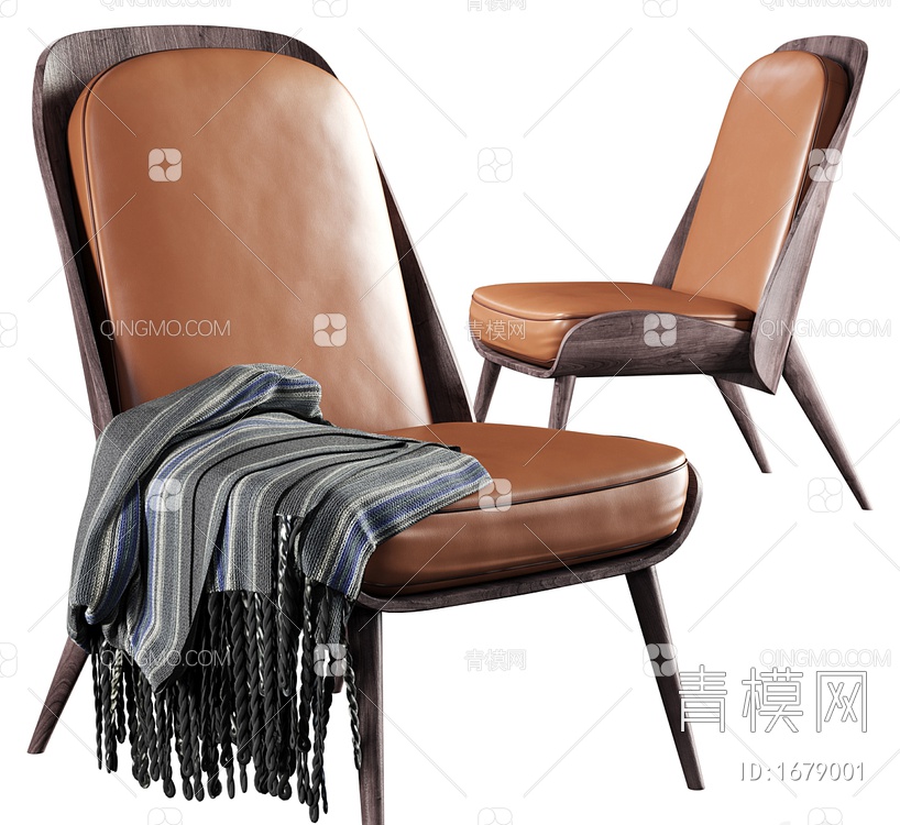 皮革单人椅3D模型下载【ID:1679001】