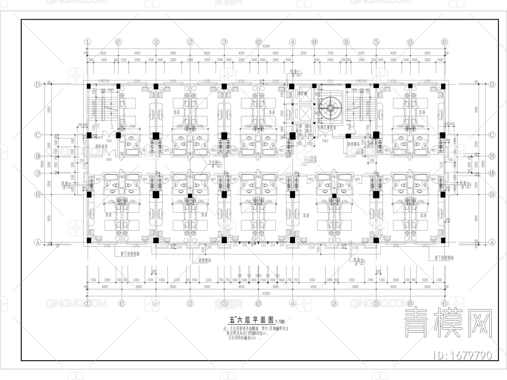 50套旅馆宾馆CAD建筑图【ID:1679790】