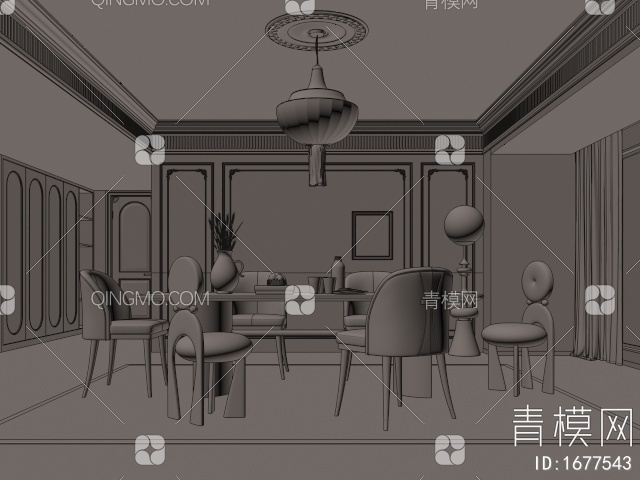 餐厅3D模型下载【ID:1677543】