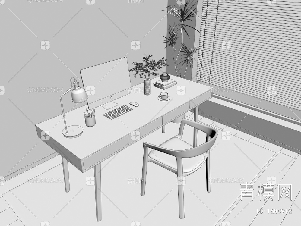 书桌椅3D模型下载【ID:1680918】