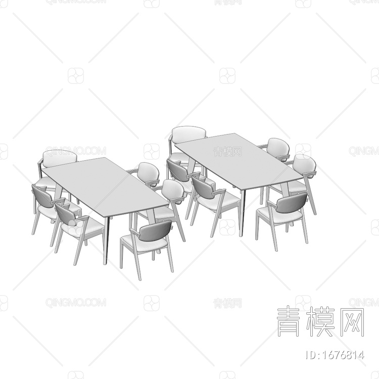原木餐桌椅组合3D模型下载【ID:1676814】