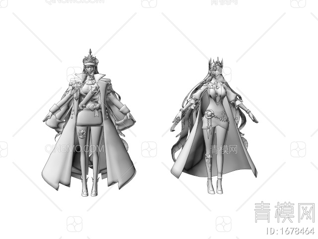 虚拟人物 美少女女王3D模型下载【ID:1678464】