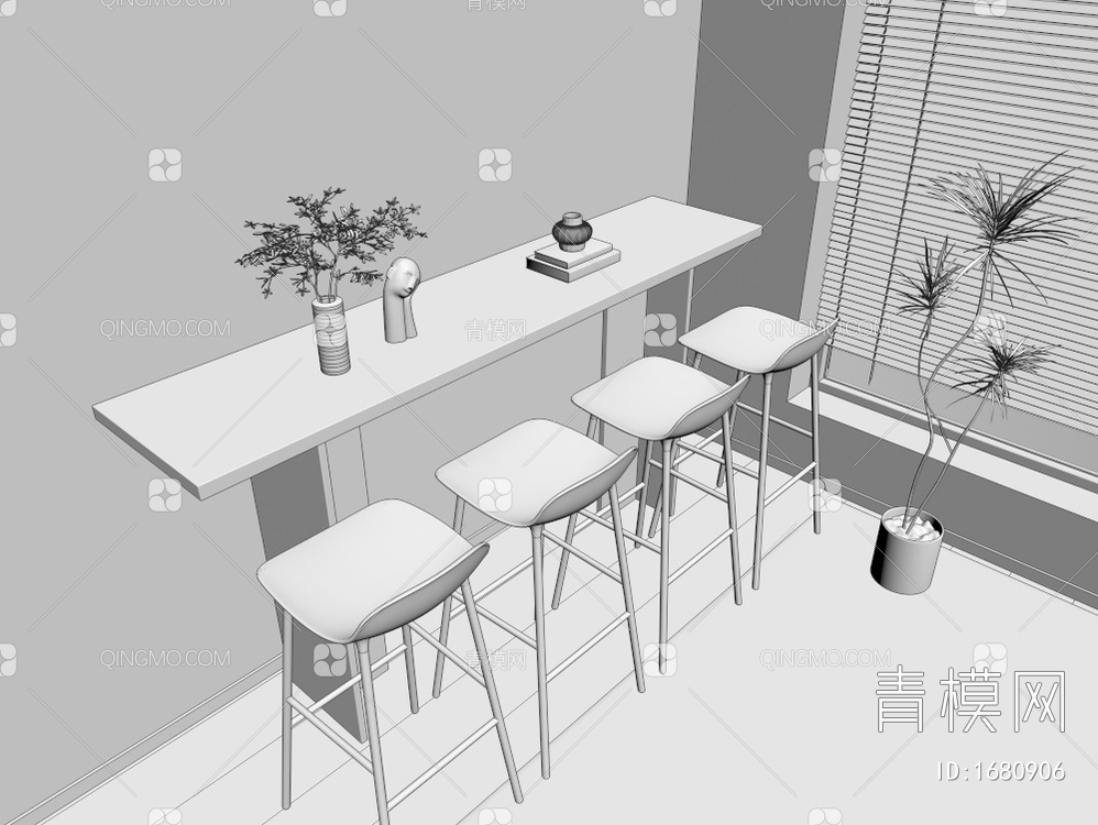 吧台吧椅3D模型下载【ID:1680906】