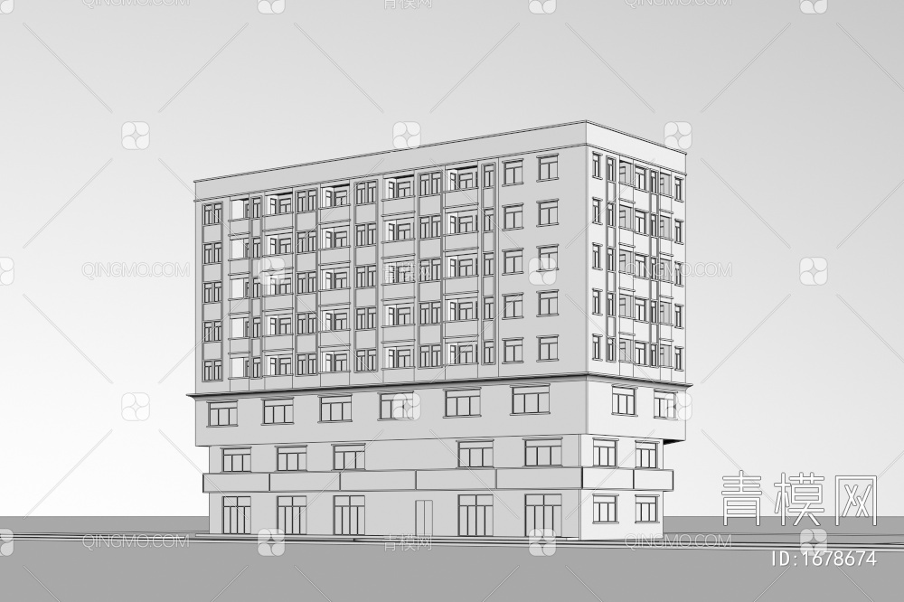 公寓住宅建筑3D模型下载【ID:1678674】