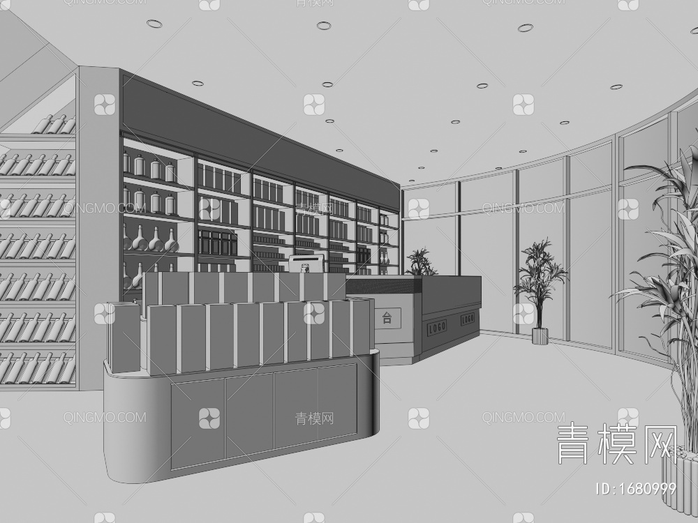 烟酒店3D模型下载【ID:1680999】
