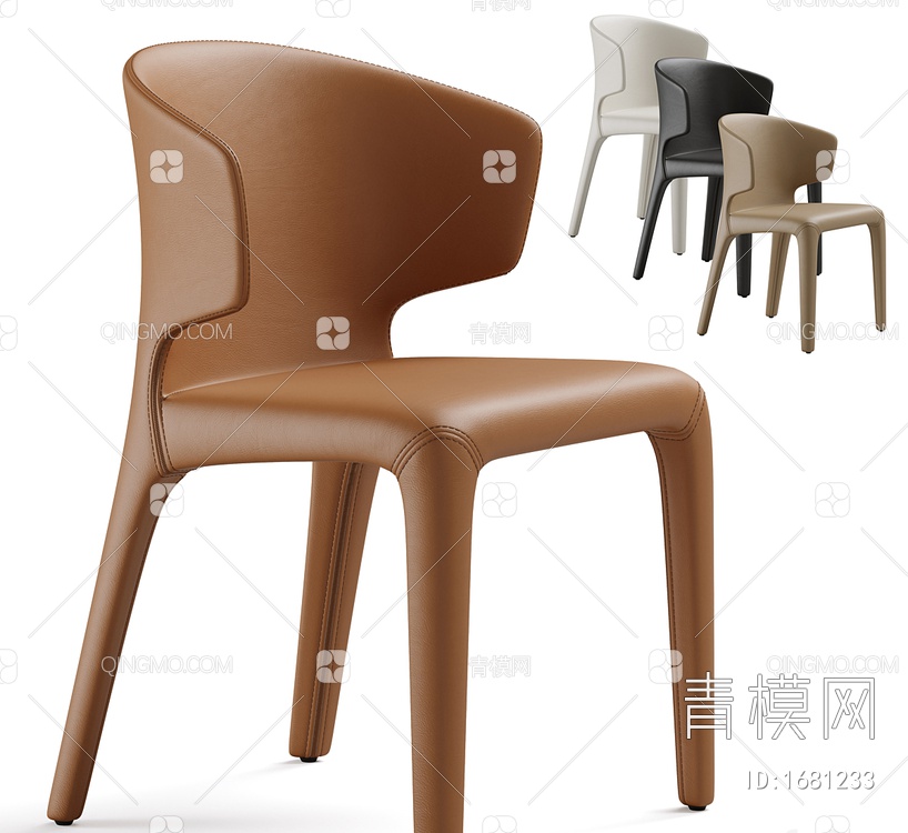 皮革餐椅3D模型下载【ID:1681233】