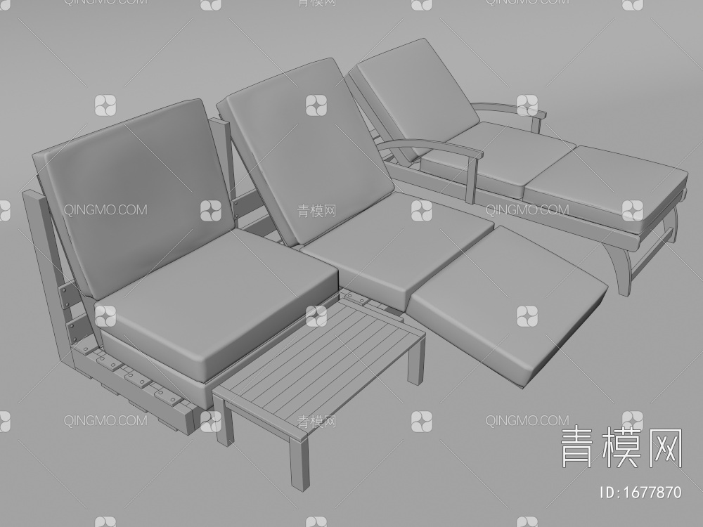 躺椅3D模型下载【ID:1677870】