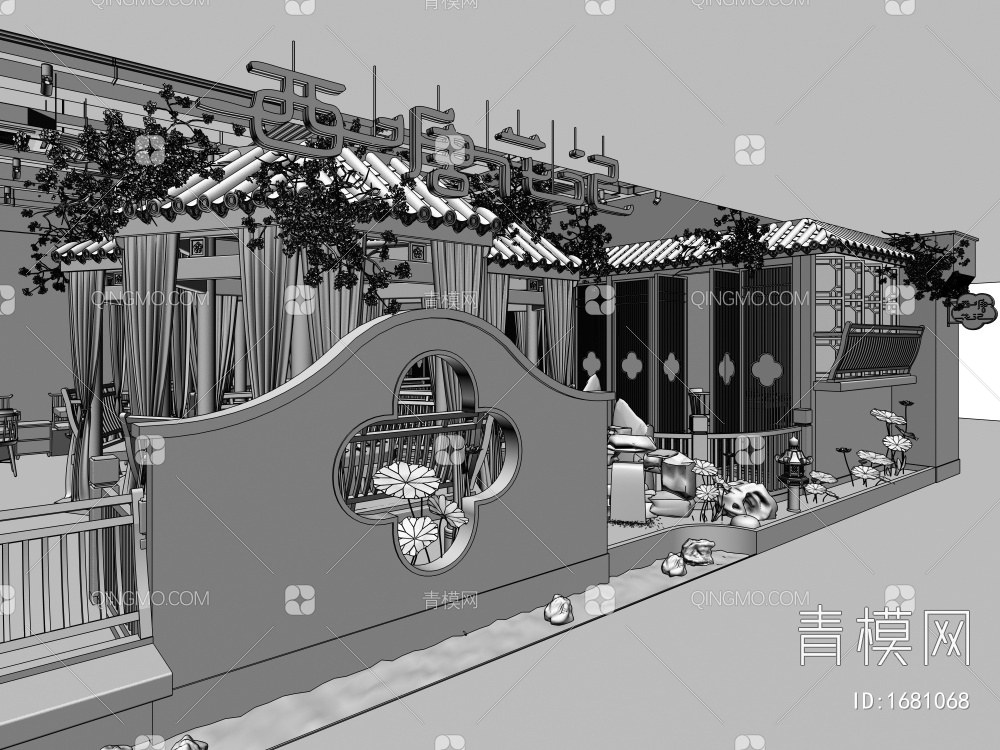 樱花主题餐厅3D模型下载【ID:1681068】