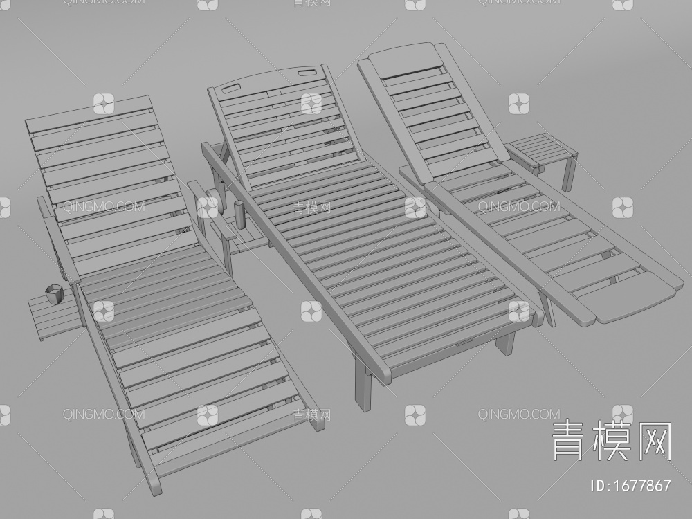 户外躺椅3D模型下载【ID:1677867】
