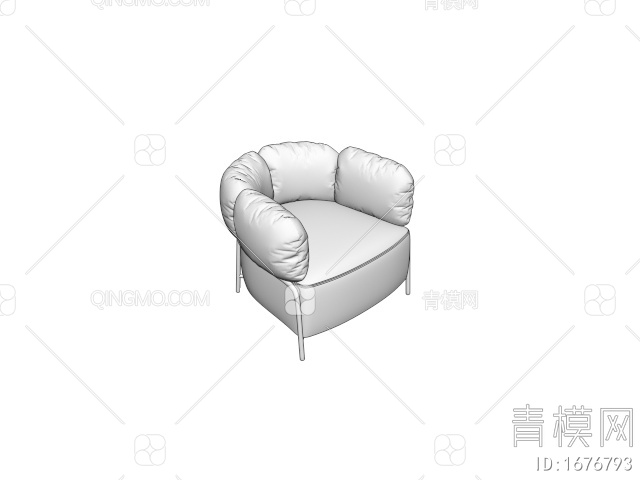 单人沙发3D模型下载【ID:1676793】