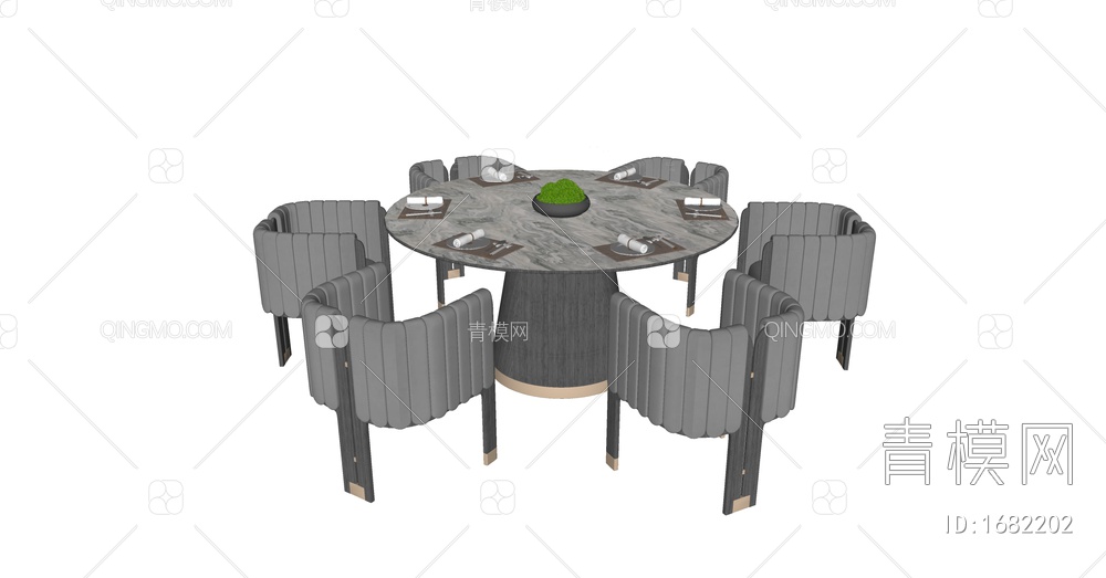 餐桌椅组合SU模型下载【ID:1682202】