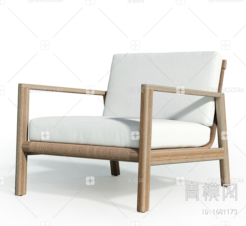 梅萨柚木躺椅3D模型下载【ID:1681173】