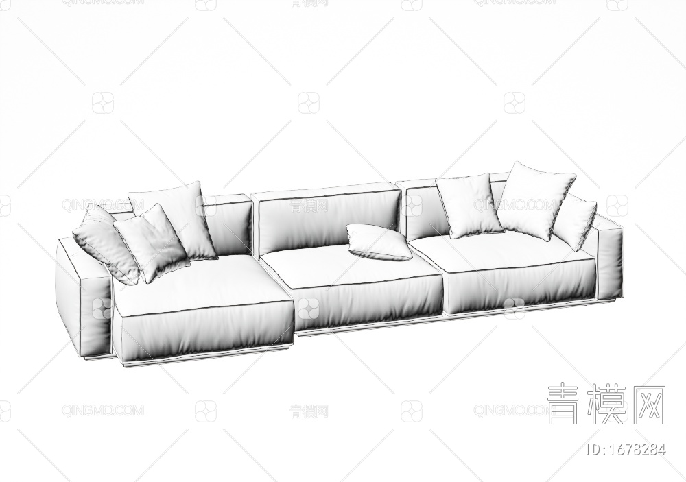 多人沙发3D模型下载【ID:1678284】