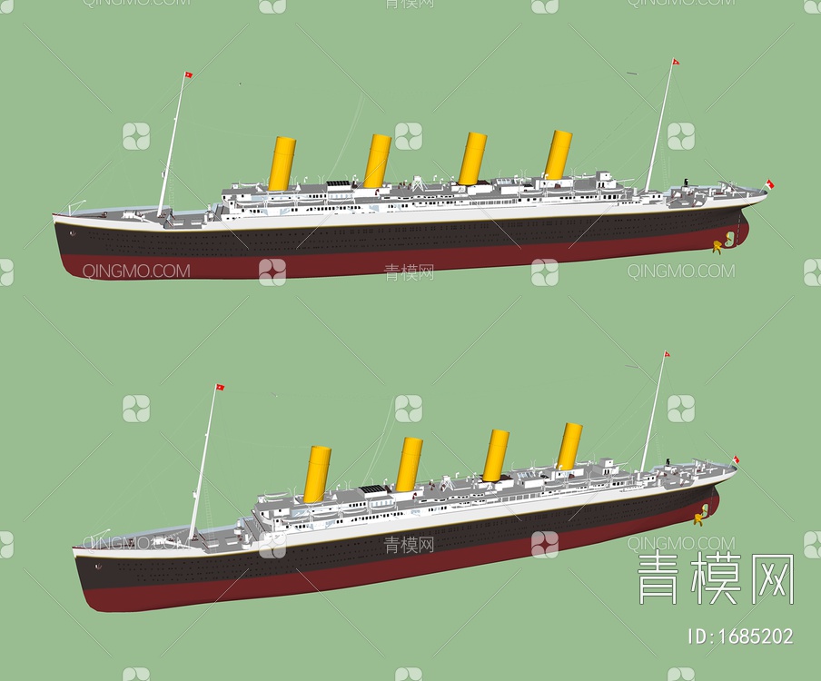 海运交通工具 邮轮货船SU模型下载【ID:1685202】