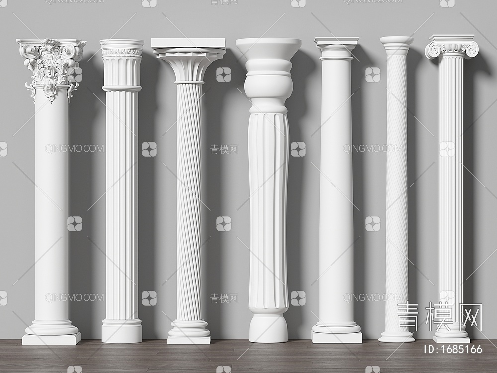 柱子 罗马柱 石膏柱子 装饰柱 罗马柱SU模型下载【ID:1685166】