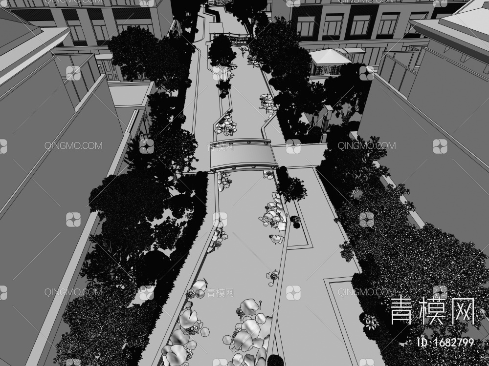 住宅景观3D模型下载【ID:1682799】