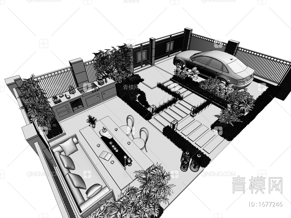 私家庭院3D模型下载【ID:1677246】