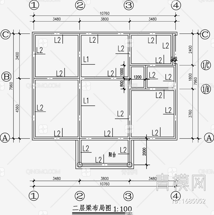 住宅混凝土结构 施工图【ID:1685052】