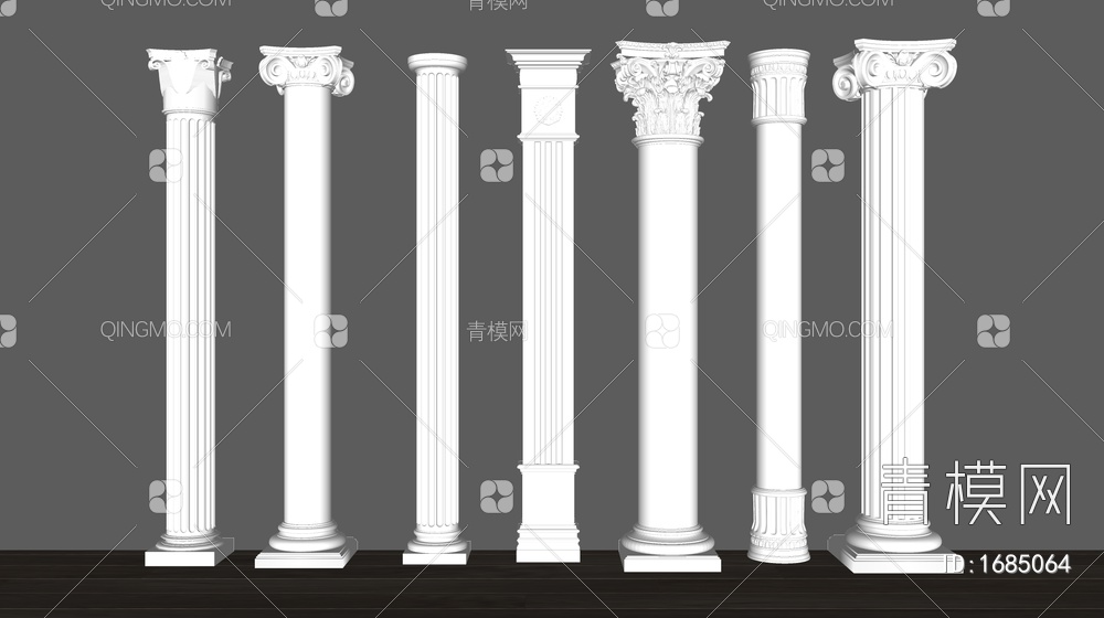 柱子 罗马柱 石膏柱子 装饰柱 罗马柱SU模型下载【ID:1685064】