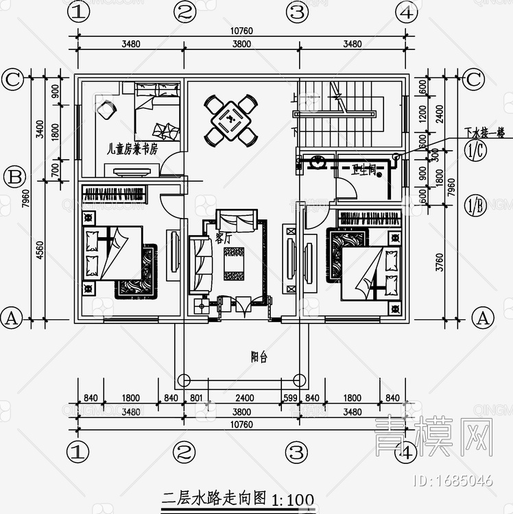 自建房建筑给排水 施工图【ID:1685046】