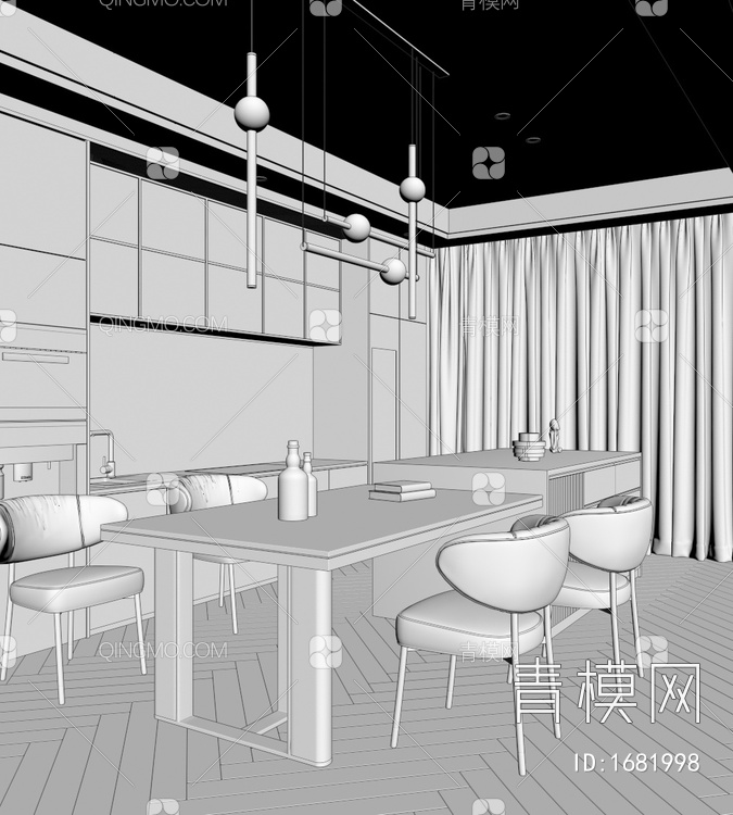 客餐厅3D模型下载【ID:1681998】