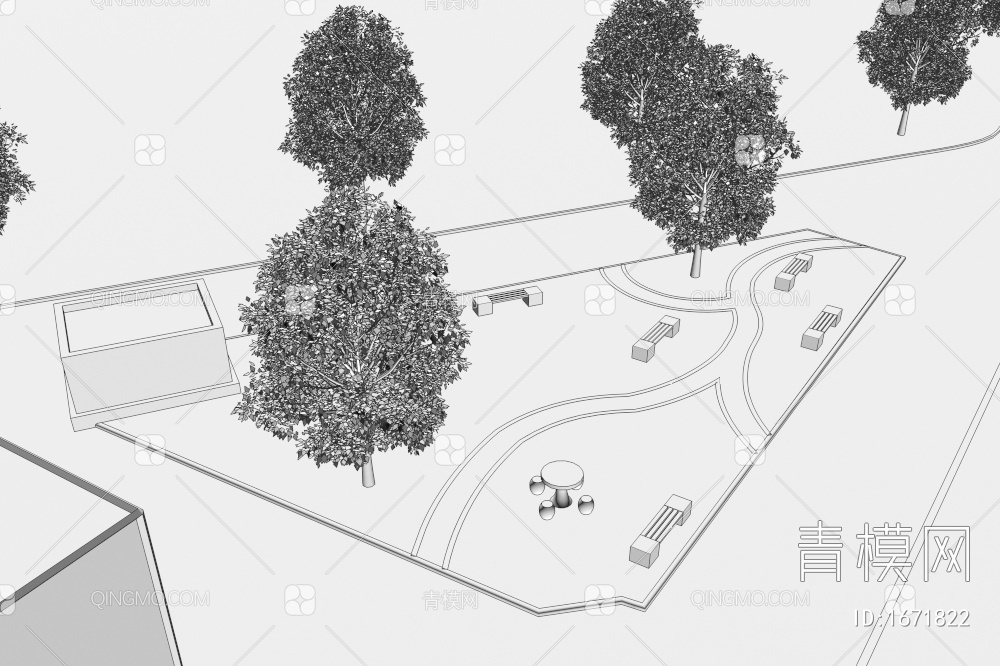 小公园景观3D模型下载【ID:1671822】