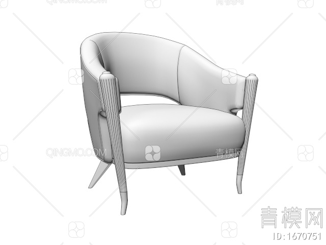 单人沙发3D模型下载【ID:1670751】