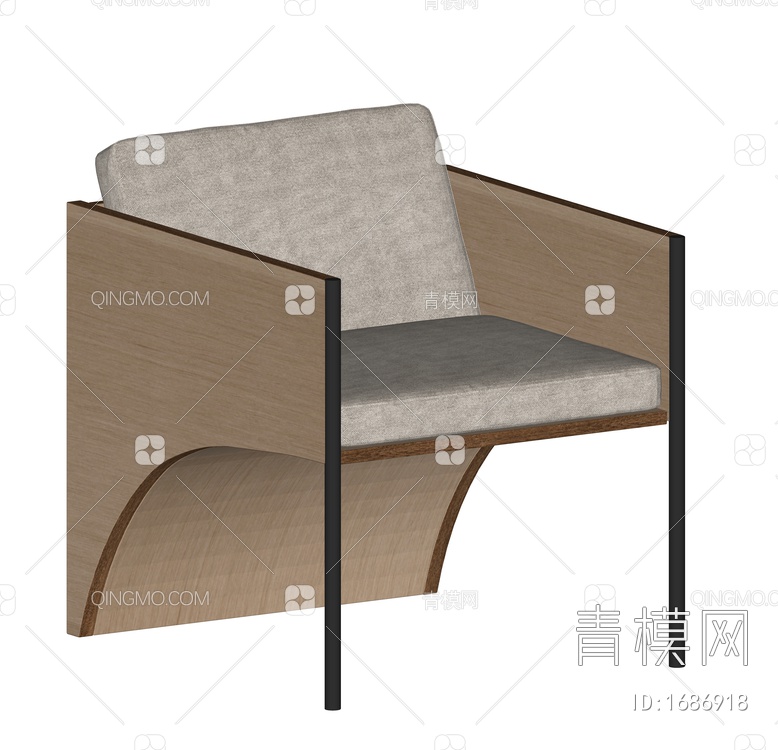 单椅 休闲椅SU模型下载【ID:1686918】
