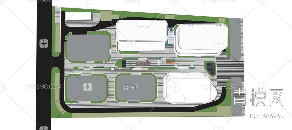 产业园景观SU模型下载【ID:1686960】