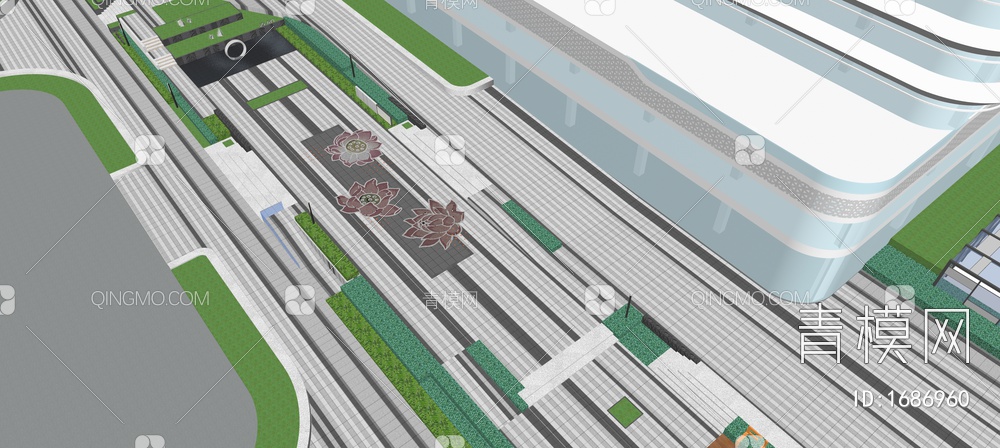 产业园景观SU模型下载【ID:1686960】