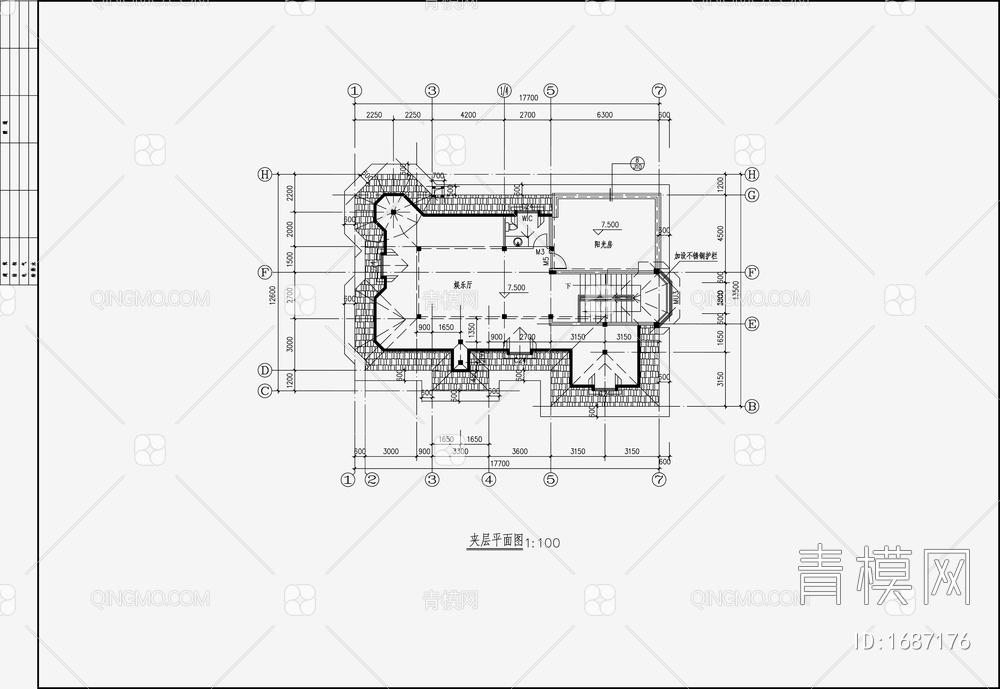 别墅效果图 施工图【ID:1687176】