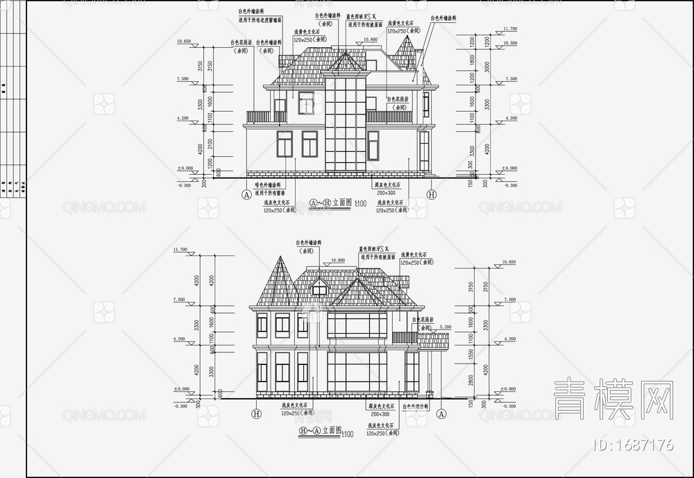 别墅效果图 施工图【ID:1687176】