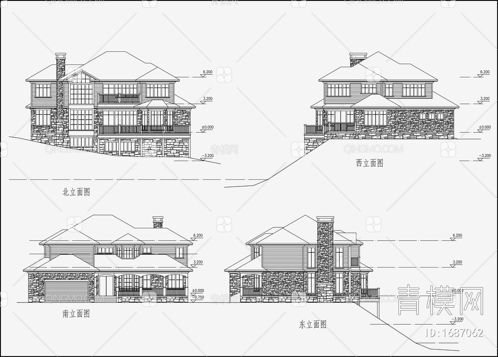 别墅效果图 施工图【ID:1687062】