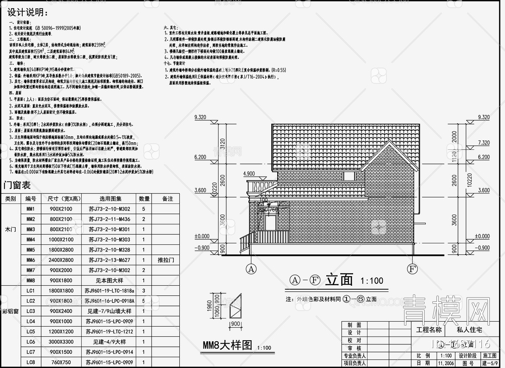 别墅施工图【ID:1687116】