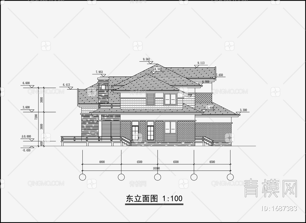 别墅设计效果图 施工图【ID:1687383】