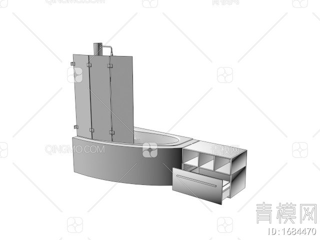 卫浴小件 洗浴缸3D模型下载【ID:1684470】