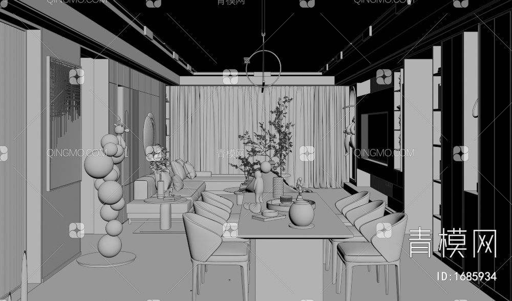 客餐厅3D模型下载【ID:1685934】