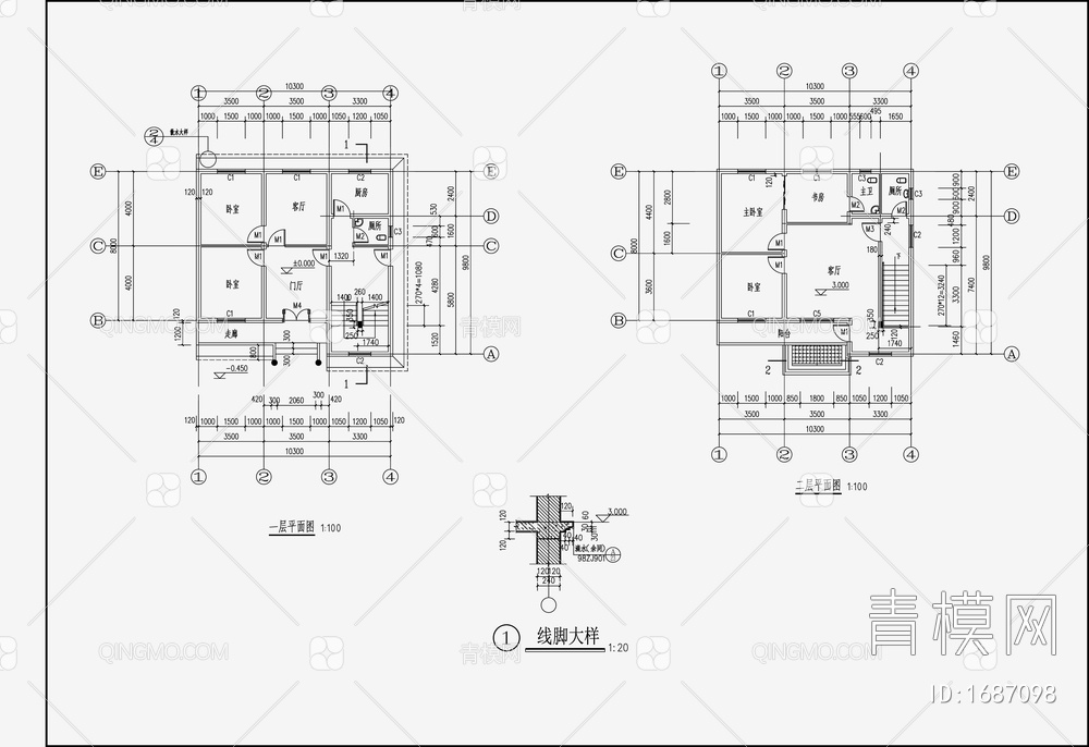 别墅效果图 施工图【ID:1687098】