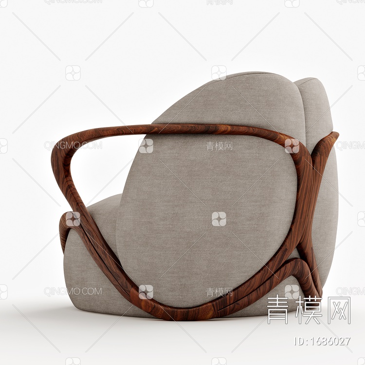 单人沙发3D模型下载【ID:1686027】