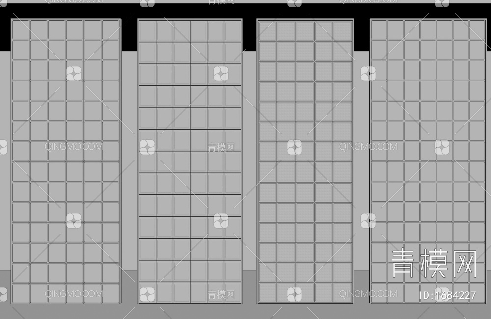 玻璃砖隔断 屏风3D模型下载【ID:1684227】